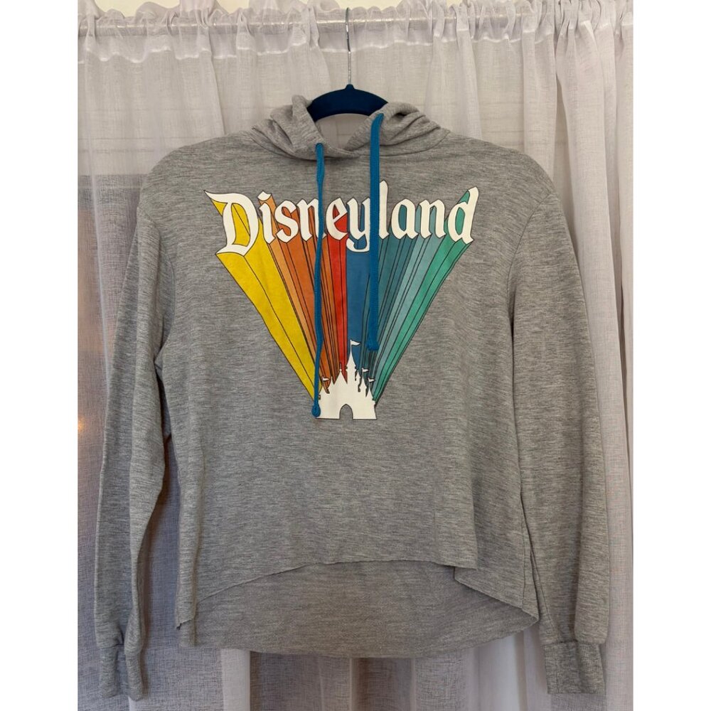 Disneyland Women’s Pullover Hoodie Grey Rainbow Castle XS